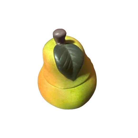 Vintage Pear-Shaped Ceramic Trinket Box candle With Lid - Picture 2 of 5